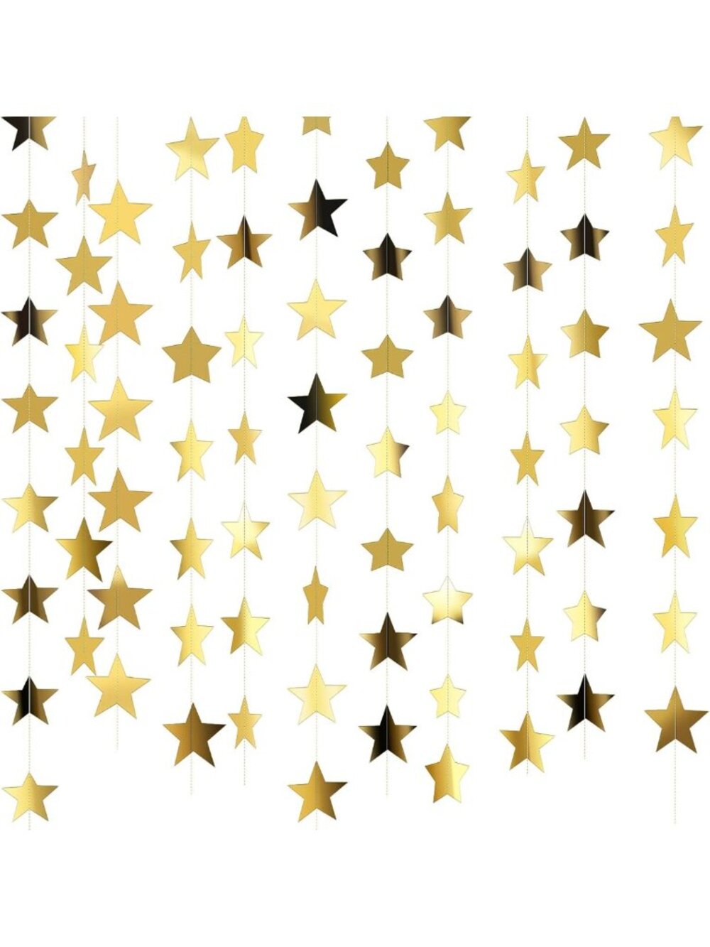 130 ft Gold Star Garland Banner Decor for Parties, Events, and Home Decor